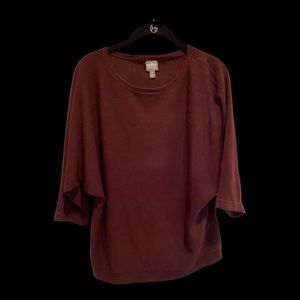 Batwing plum sweater in Med